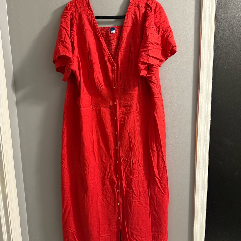 Old Navy Vibrant Red Midi Dress